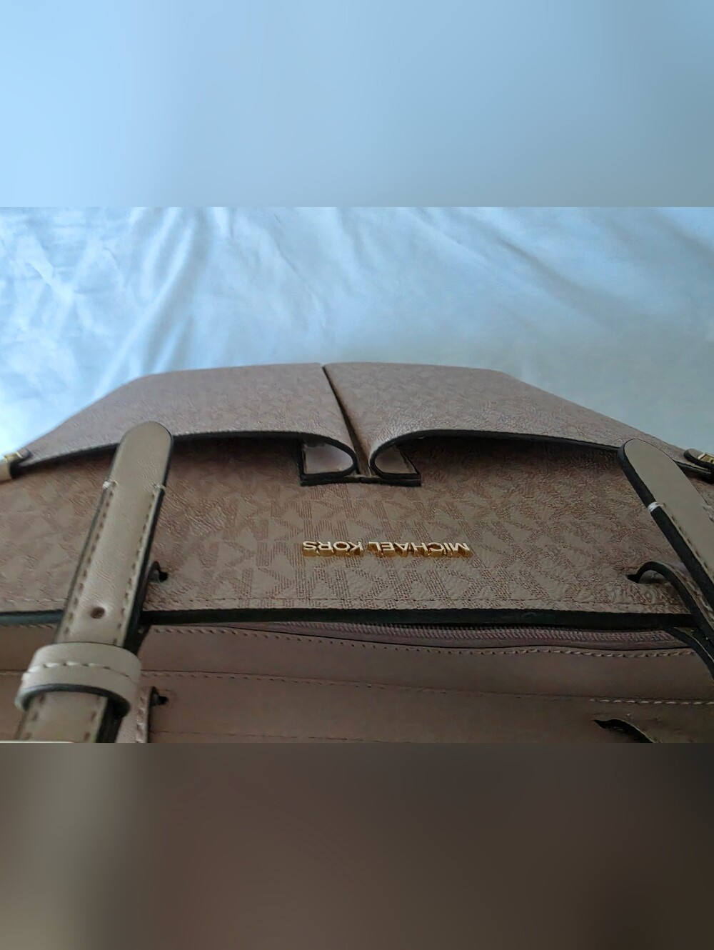 MICHAEL KORS Blush Pink Jet Set Medium Logo Pocket Tote Bag - Picture 7 of 8